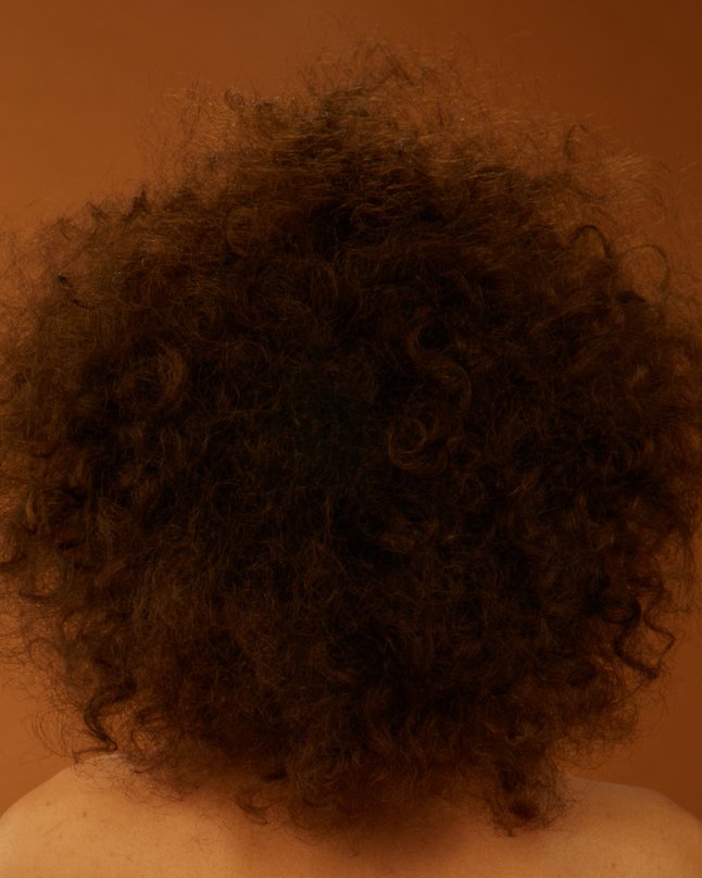 Before: coily hair, back of head