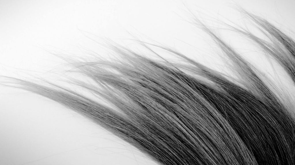 black straight hair white background