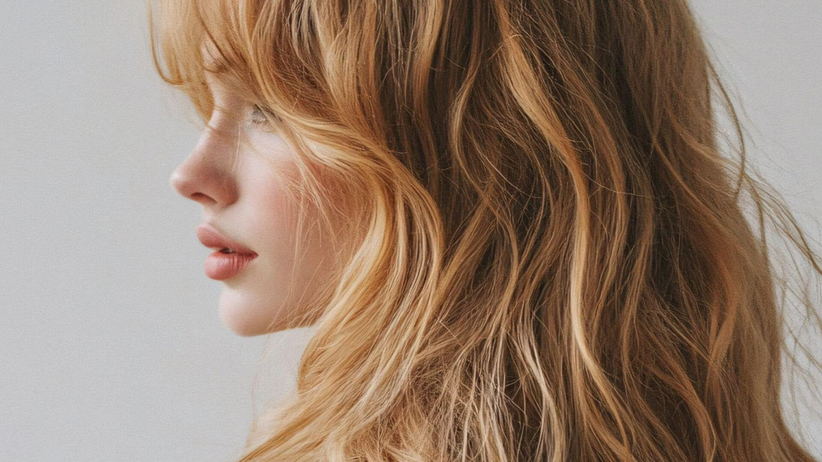 blonde woman with bangs