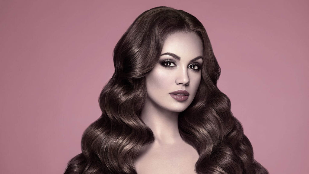 woman with shiny wavy hair