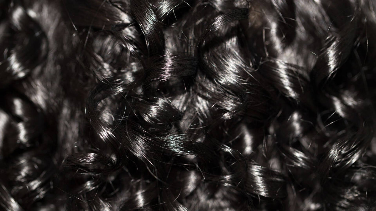 black curly hair