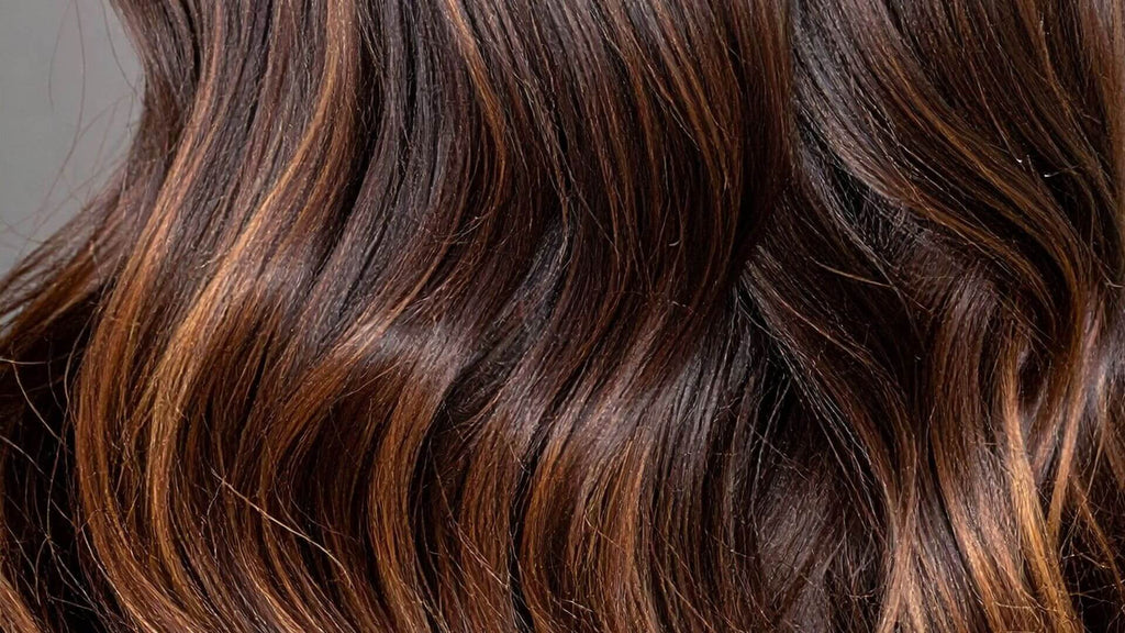 shiny brunette hair ombre