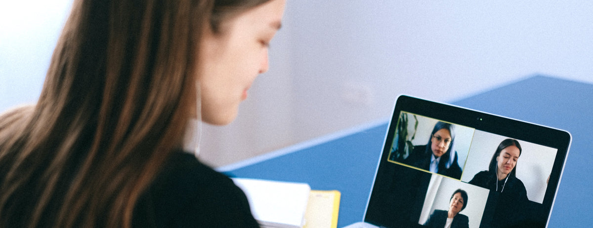 video conference woman hair