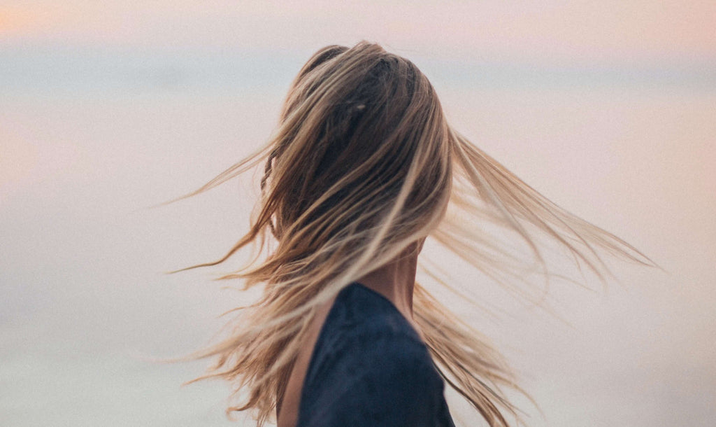 hair in wind