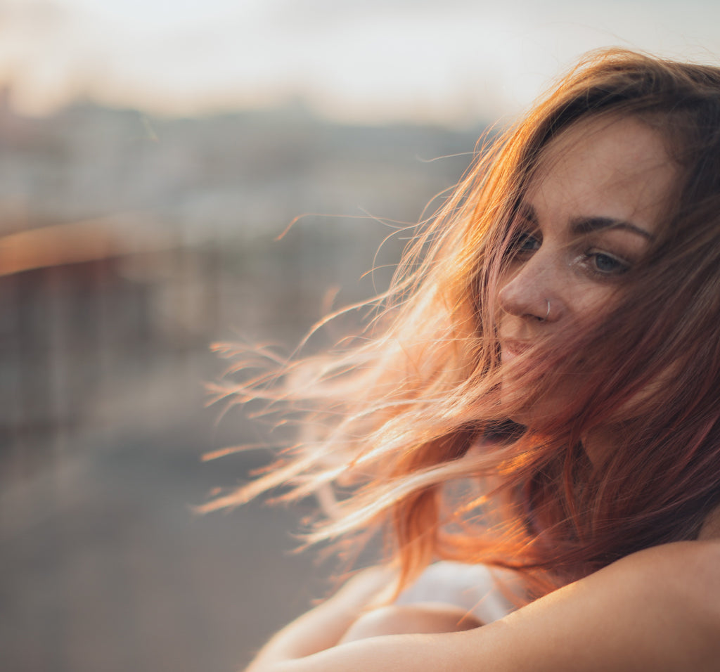 hair in wind
