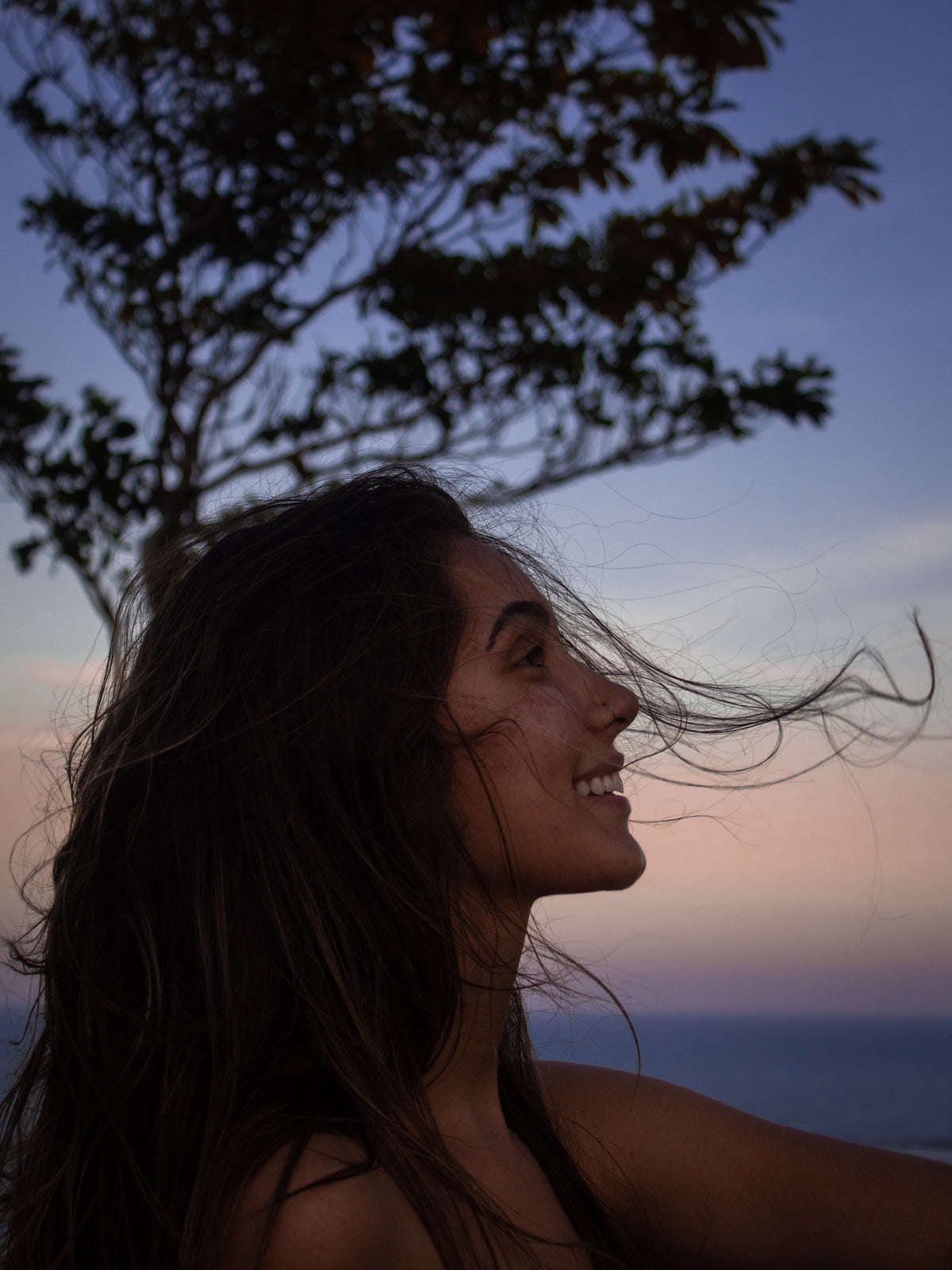 woman hair in wind
