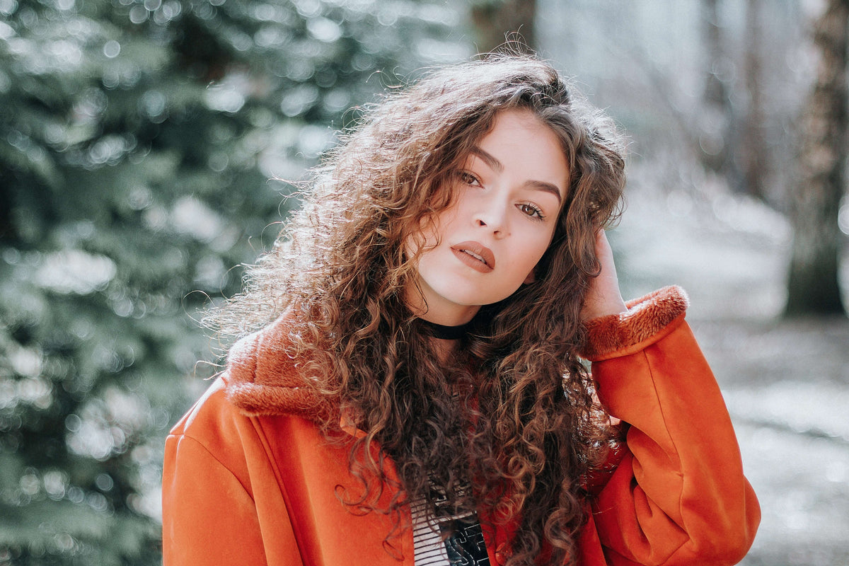 brunette curly hair