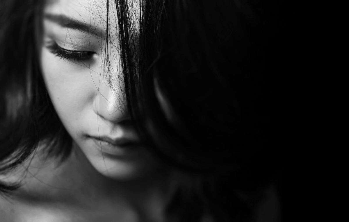black and white image woman hair