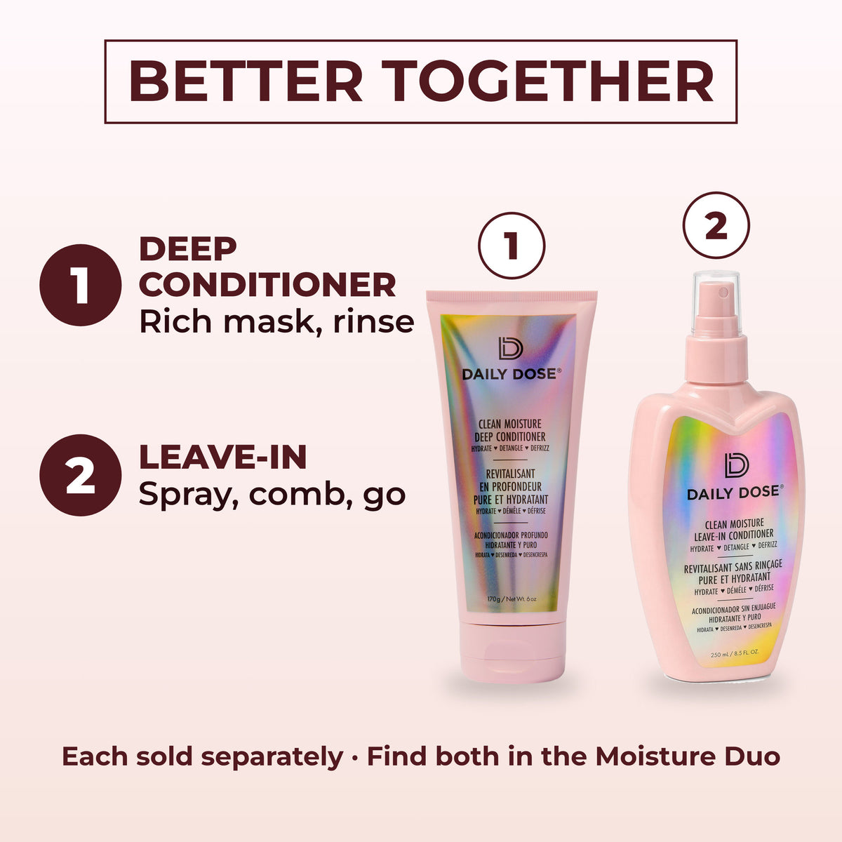 Daily Dose Leave-In: better together with the Deep Conditioner, two-step routine