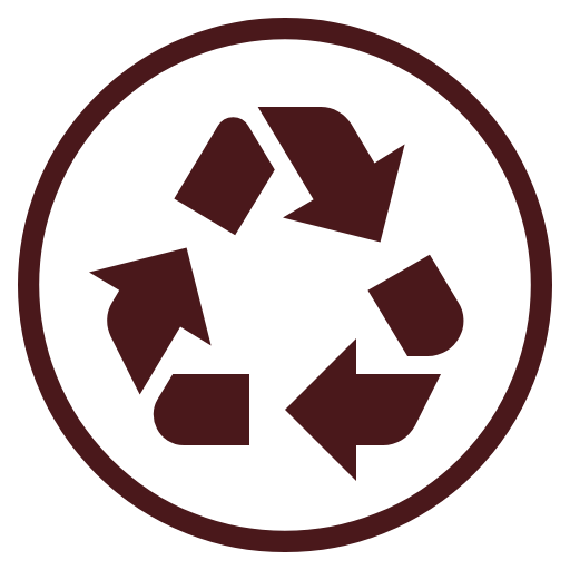 Recycling icon for clean packaging